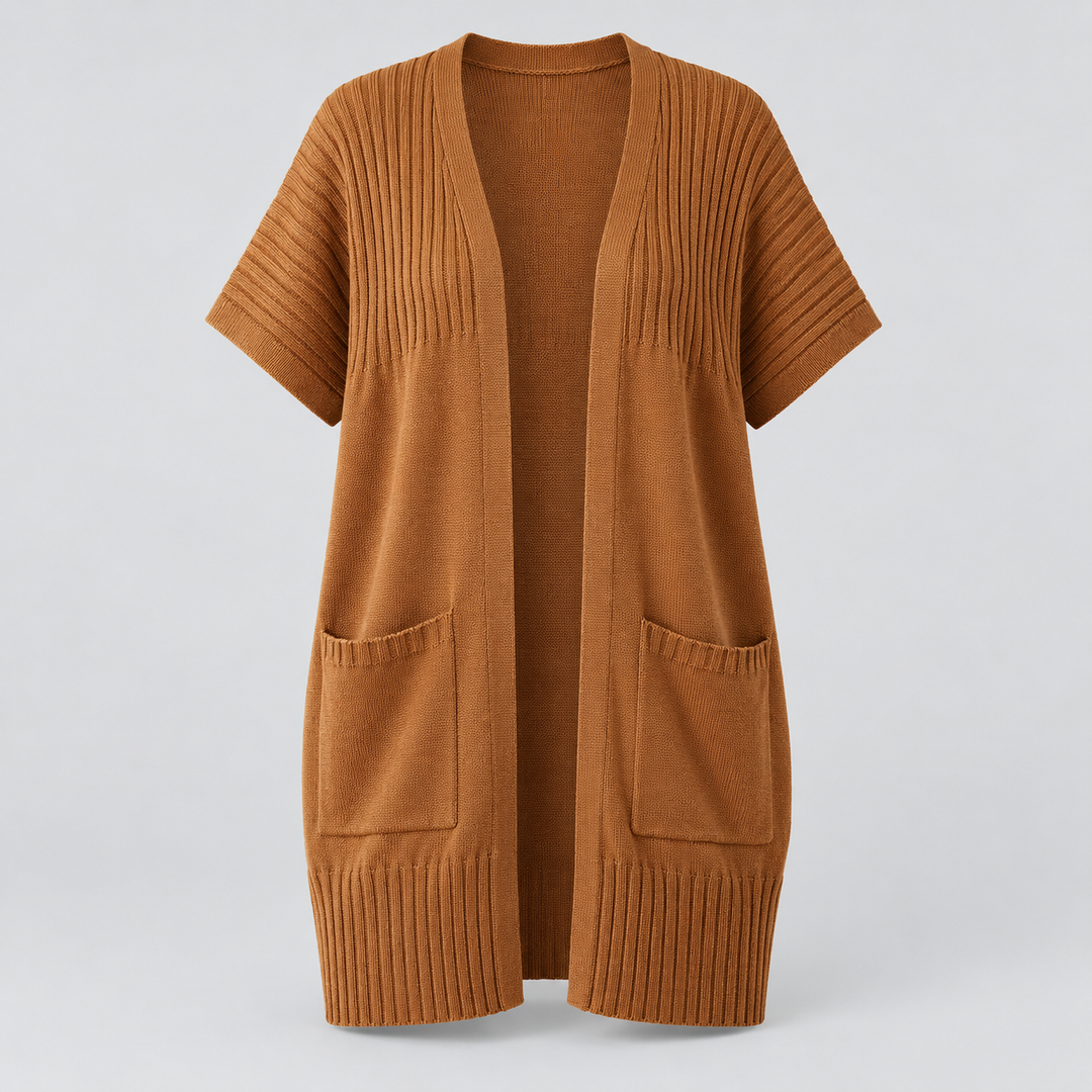 Cecilie | Let Strikcardigan til Kvinder med Åben Front