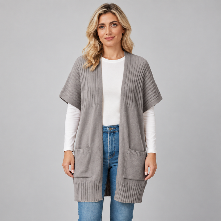 Cecilie | Let Strikcardigan til Kvinder med Åben Front