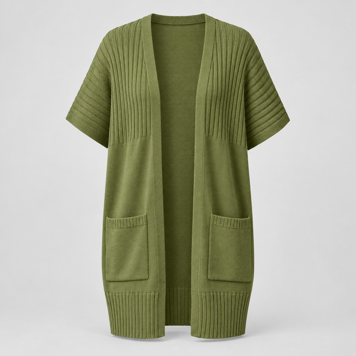 Cecilie | Let Strikcardigan til Kvinder med Åben Front