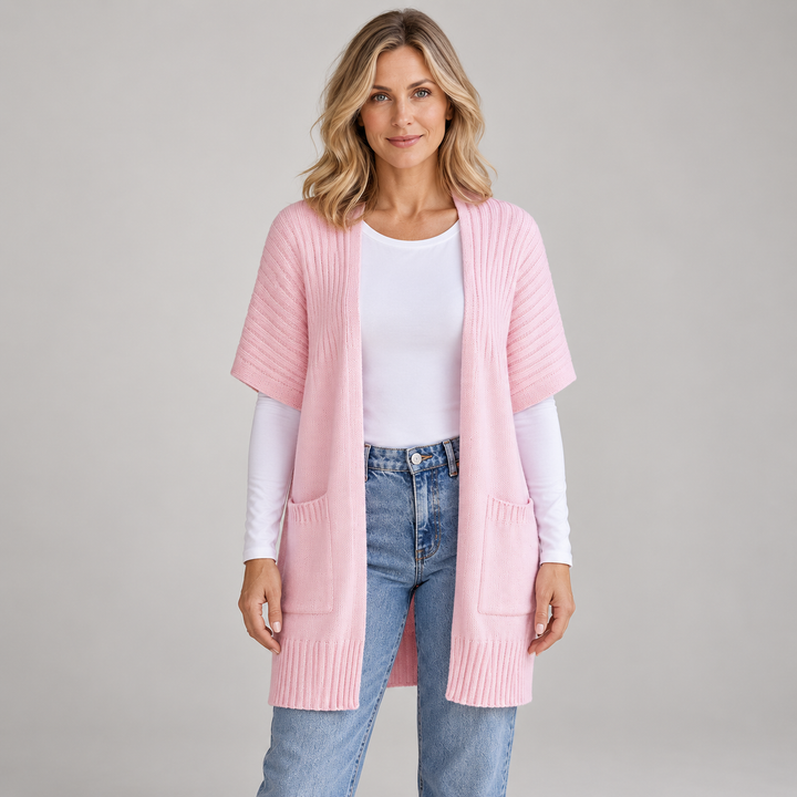 Cecilie | Let Strikcardigan til Kvinder med Åben Front