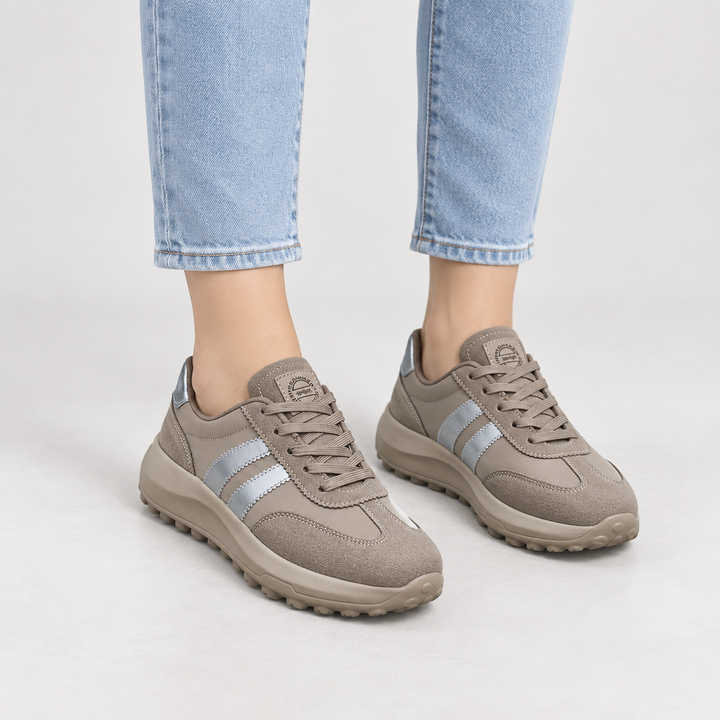 Freja | Komfortsneakers til Kvinder med Polstret Sål Gra