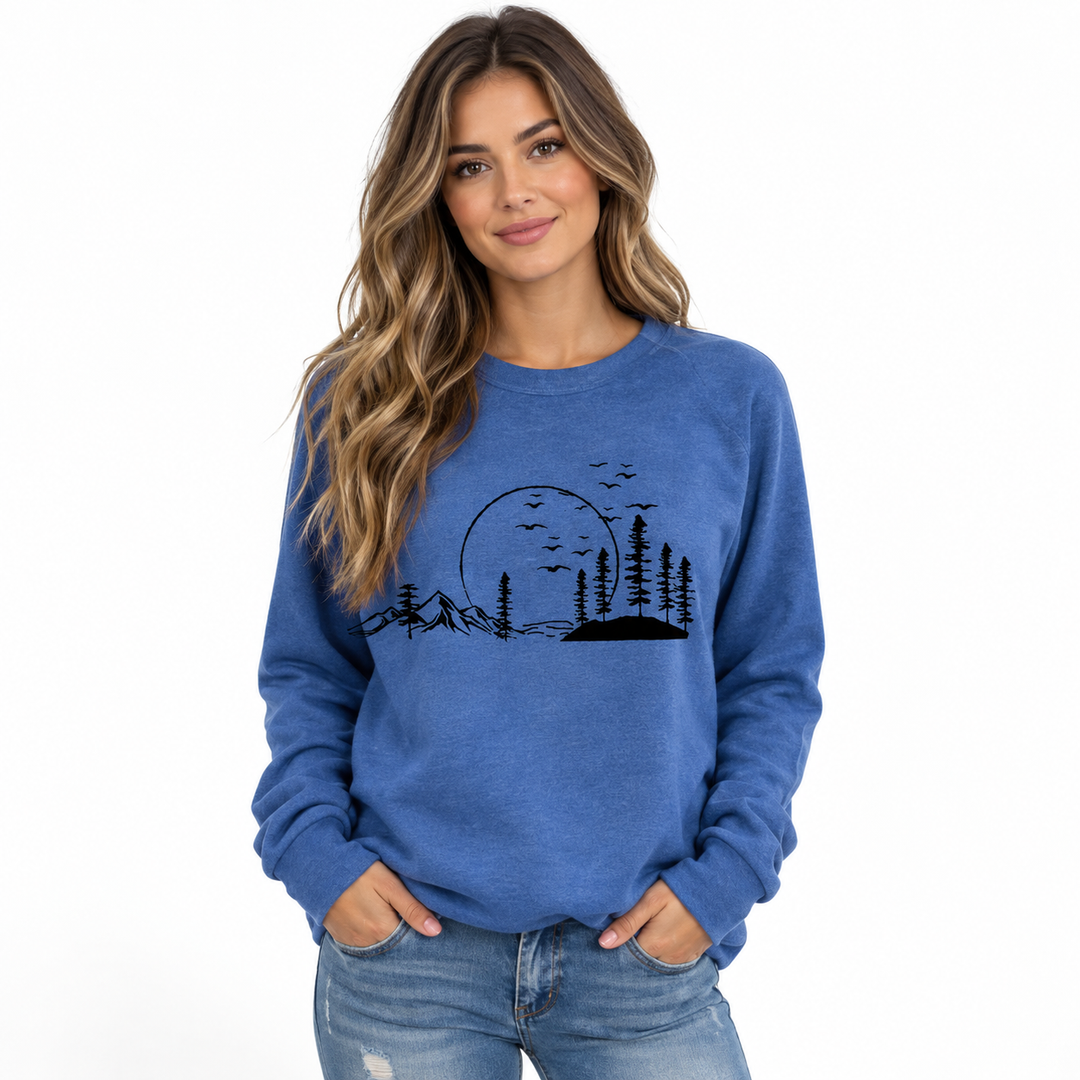 Frida | Sweatshirt til Kvinder med Rund Hals og Naturprint