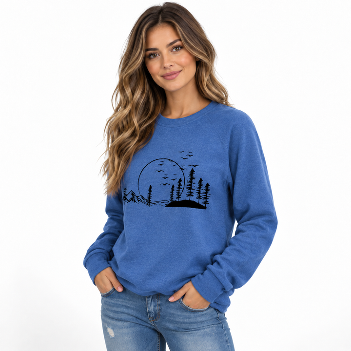 Frida | Sweatshirt til Kvinder med Rund Hals og Naturprint