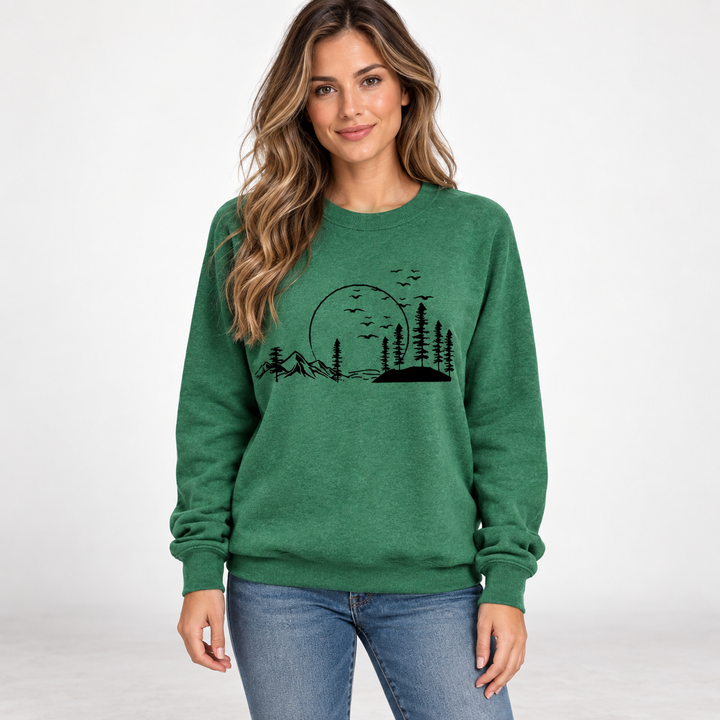 Frida | Sweatshirt til Kvinder med Rund Hals og Naturprint