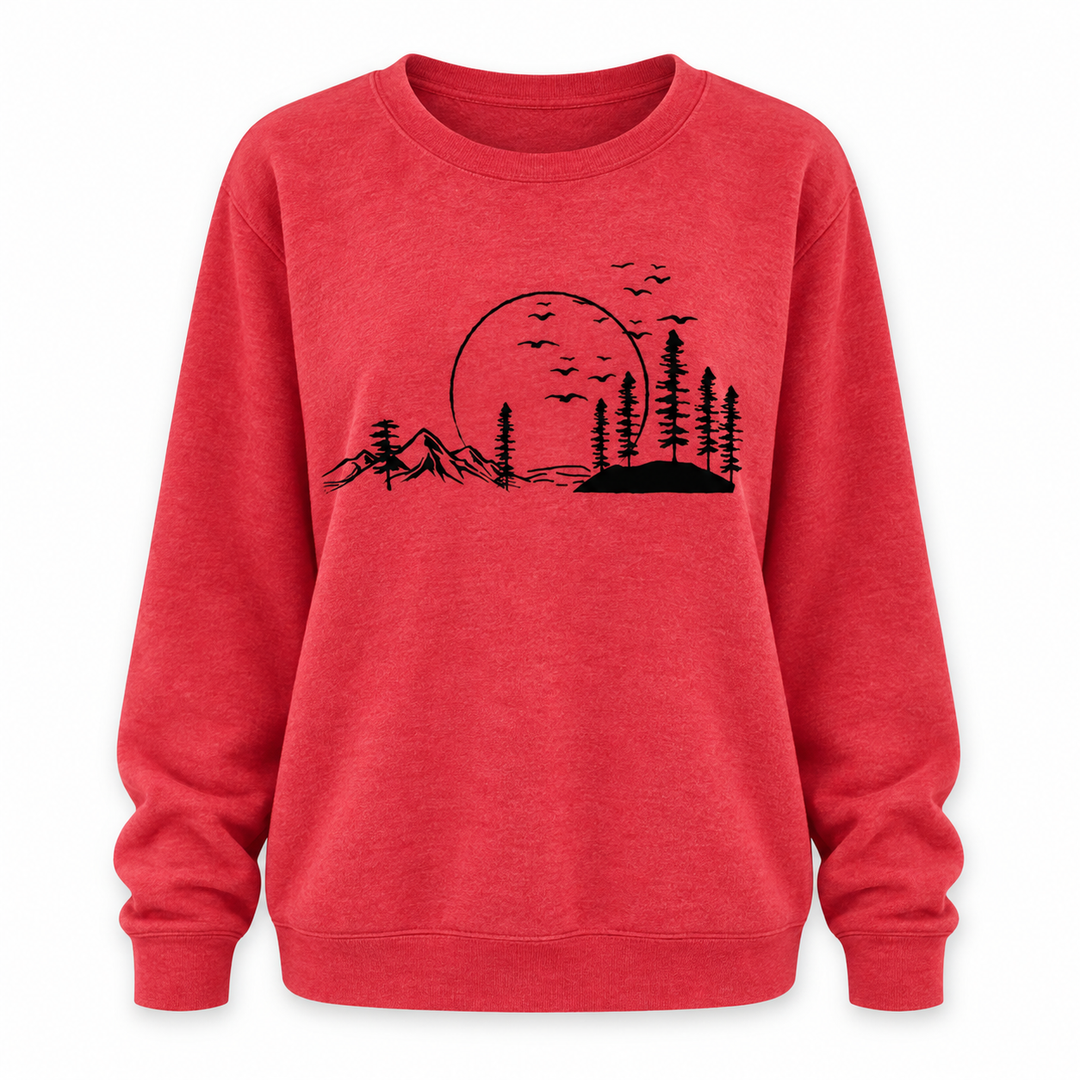 Frida | Sweatshirt til Kvinder med Rund Hals og Naturprint