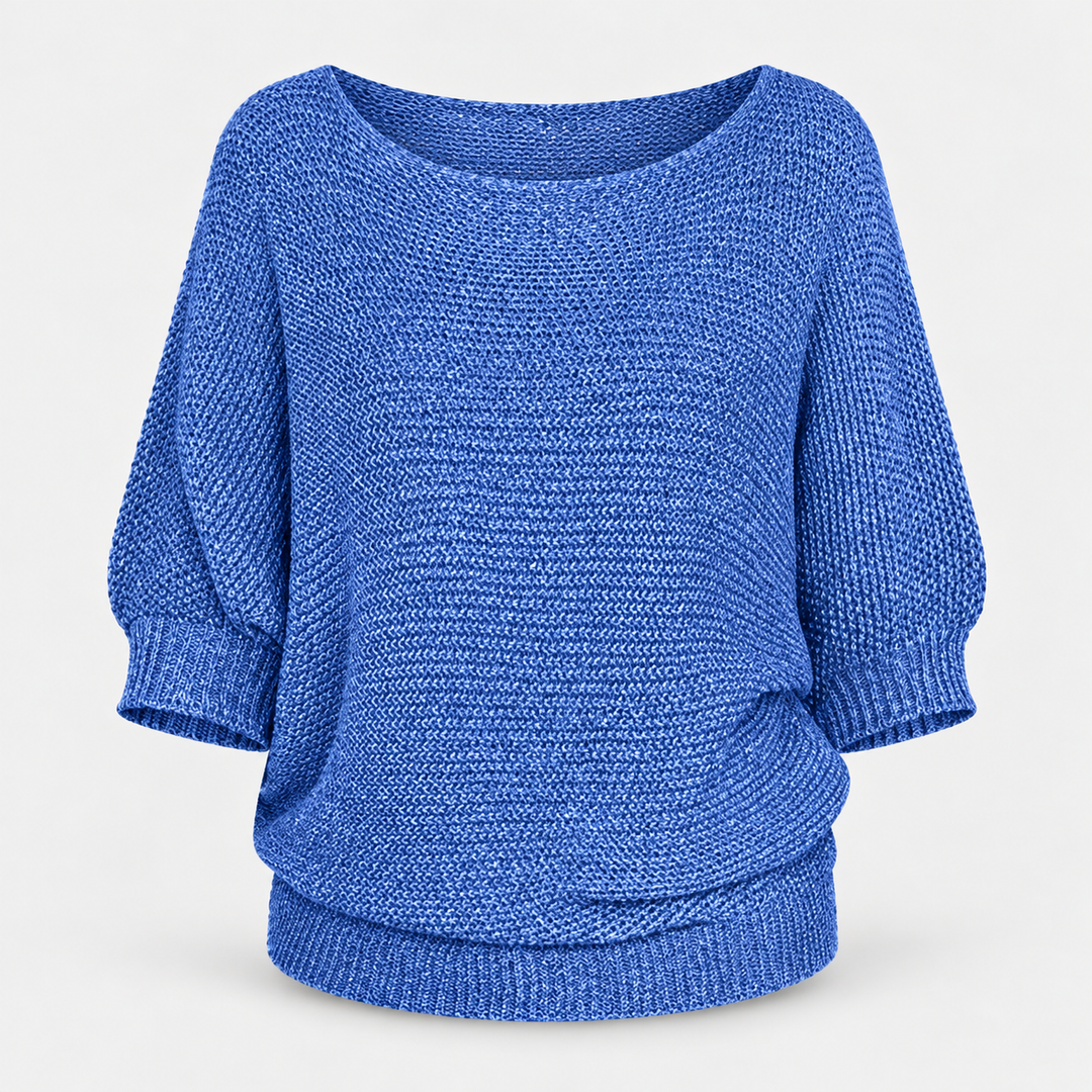 Ingrid | Chunky Strikpullover til Kvinder med Halvlange Ærmer