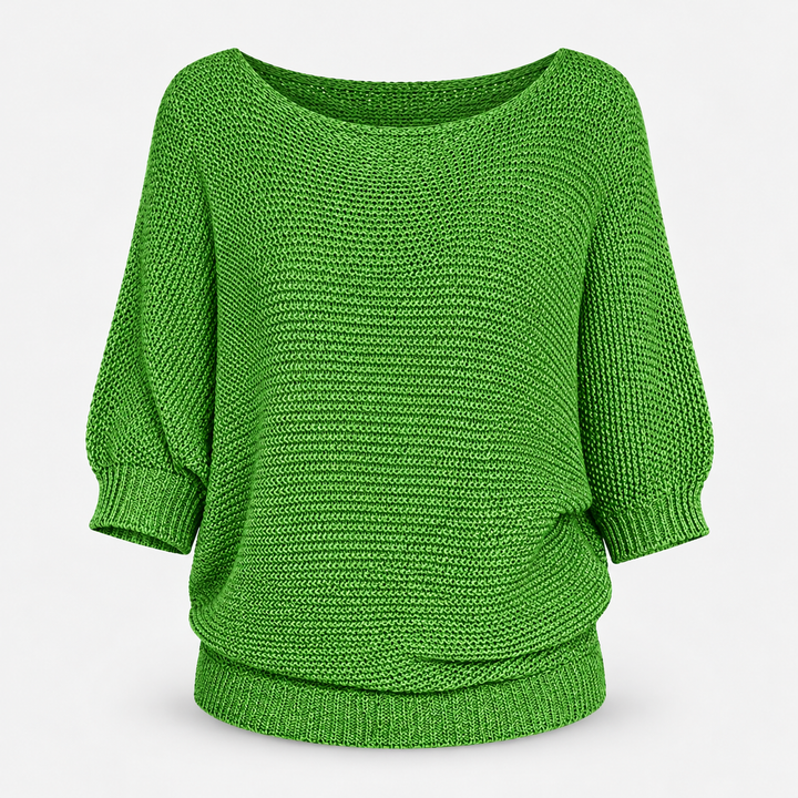 Ingrid | Chunky Strikpullover til Kvinder med Halvlange Ærmer
