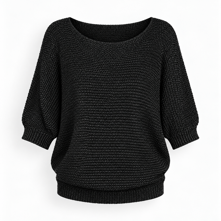 Ingrid | Chunky Strikpullover til Kvinder med Halvlange Ærmer