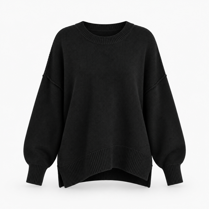 Jette | Pullover til Kvinder med Rund Hals og Afslappet Pasform Abrikos