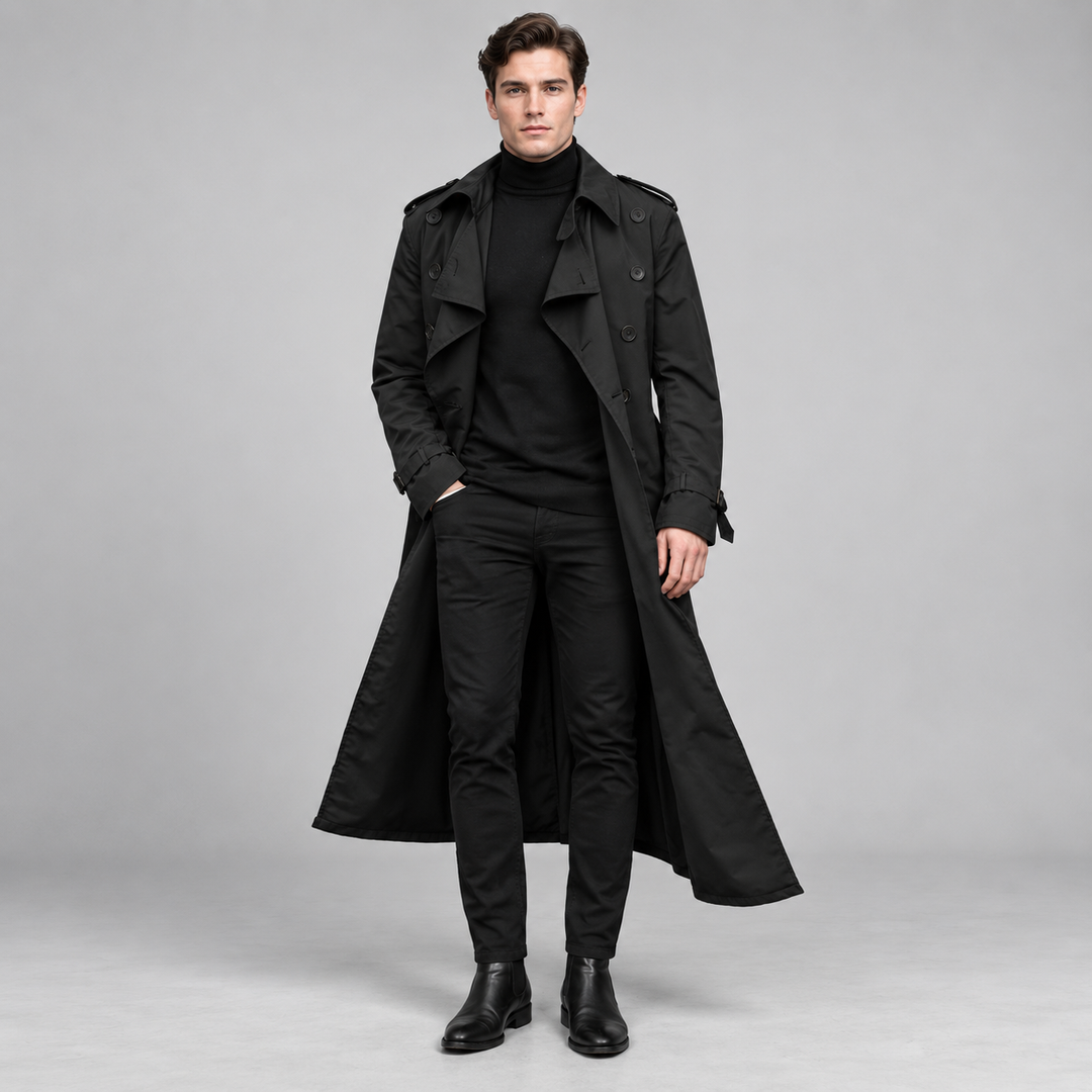 Mads | Figursyet Trenchcoat til Mænd med Knaplukning