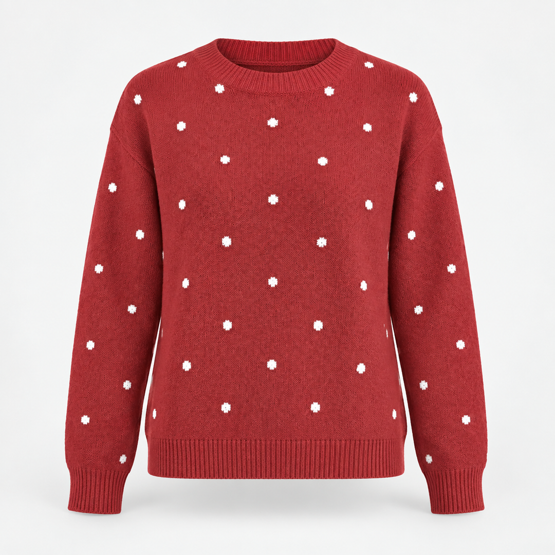 Mille | Prikket Sweater til Kvinder med Rund Hals og Afslappet Pasform