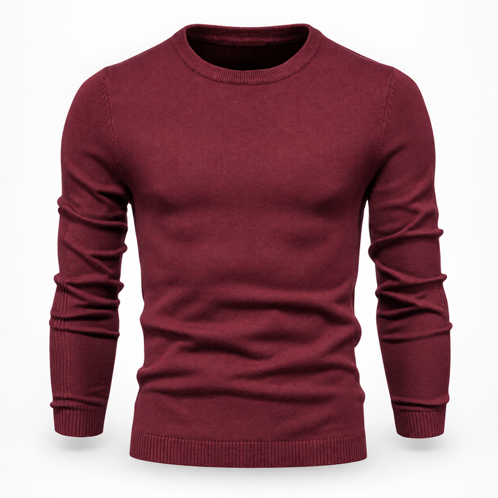Peter | Pullover til Mænd med Rund Hals og Ribbede Manchetter Koksgra 1