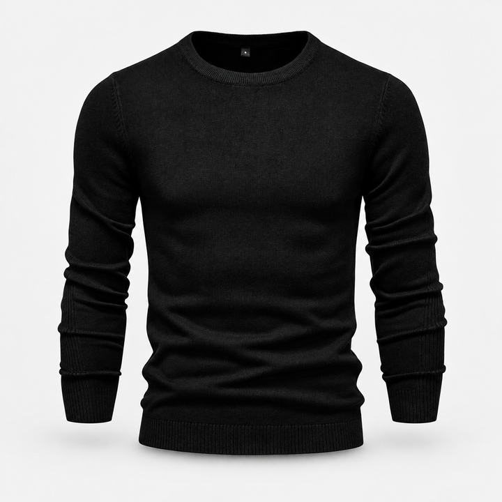 Peter | Pullover til Mænd med Rund Hals og Ribbede Manchetter Koksgra 1