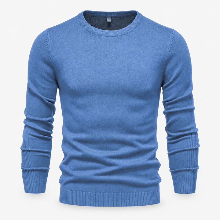 Peter | Pullover til Mænd med Rund Hals og Ribbede Manchetter Koksgra 1
