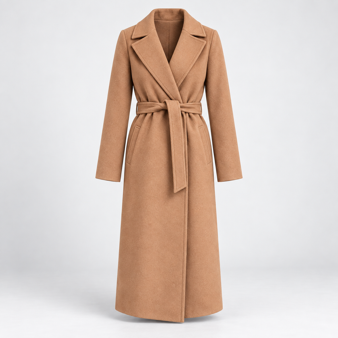 Rikke | Trenchcoat til Kvinder med Bælte og Bred Reverskrave Beige