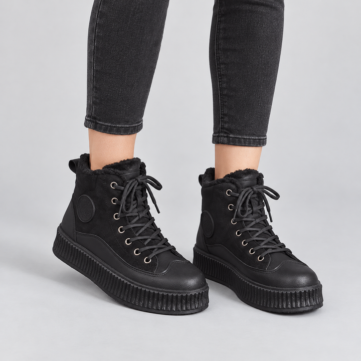 Sofia | Vandtætte High-Top Støvler til Kvinder med Kunstshearling-For