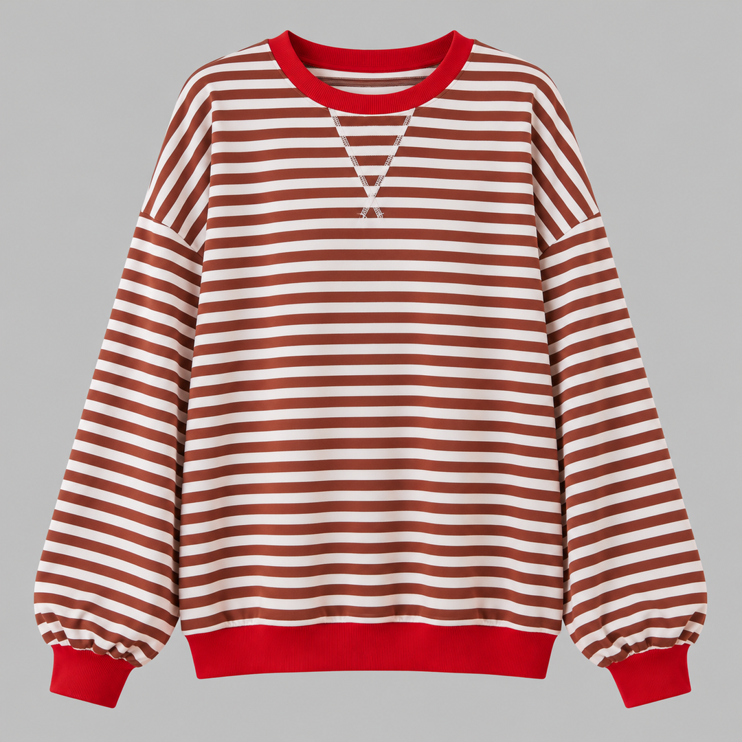 Tilde | Stribet Sweatshirt til Kvinder med Lange Ærmer og Afslappet Pasform Bla 1