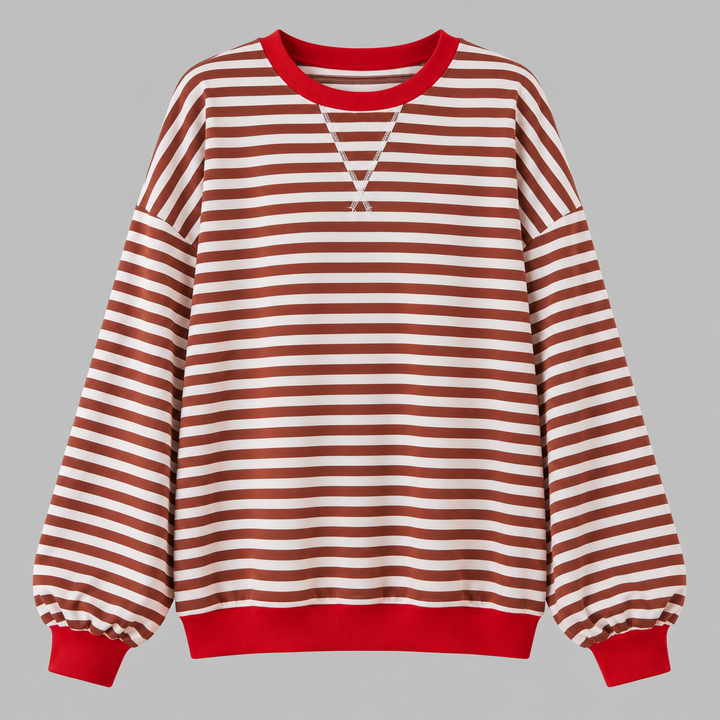 Tilde | Stribet Sweatshirt til Kvinder med Lange Ærmer og Afslappet Pasform Bla 1